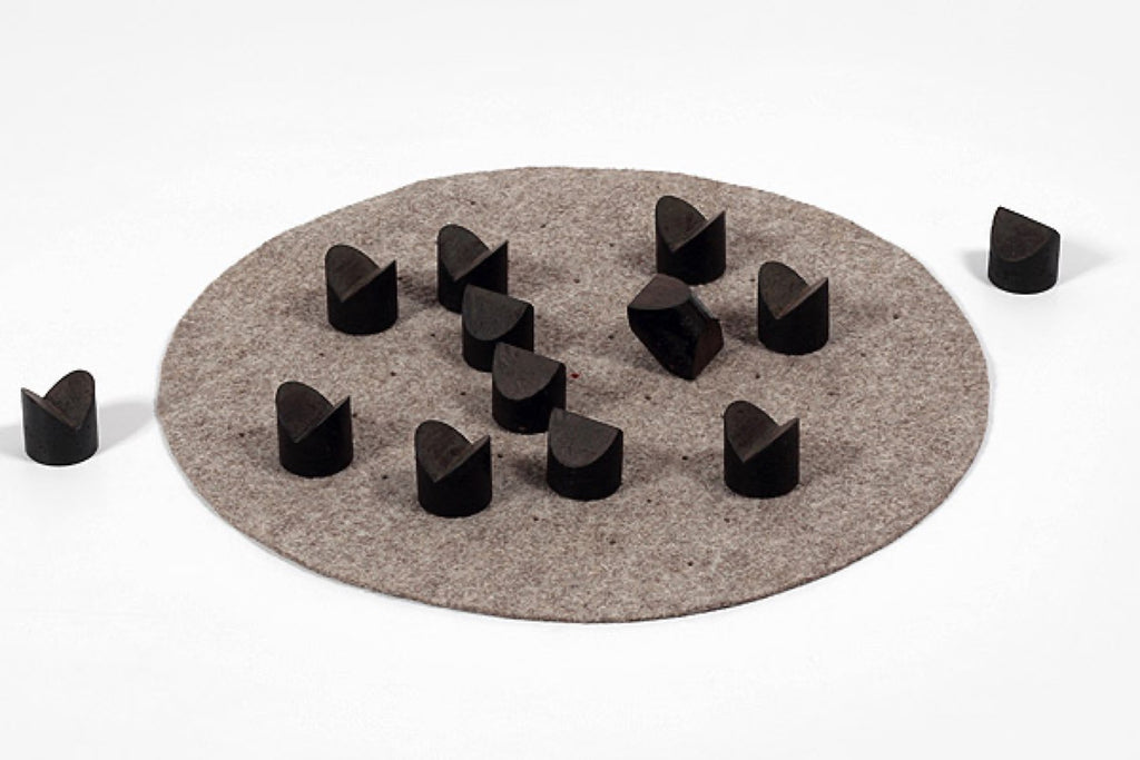 Sphere One Collaboration Tom de Paor architects Brandub game playing surface felt turf