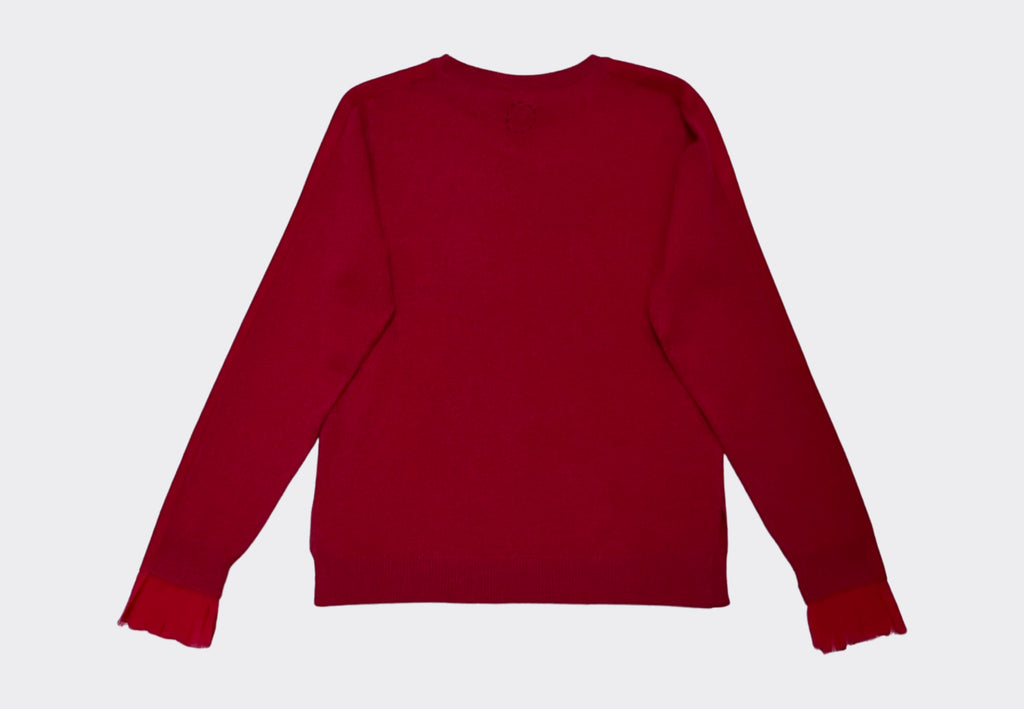Rufflecuff cashmere sweater – Colour Pheasant Eye w Rowan chiffon